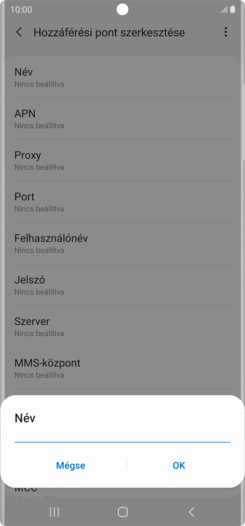 Írd be azt, hogy One Internet, és válaszd az OK lehetőséget.