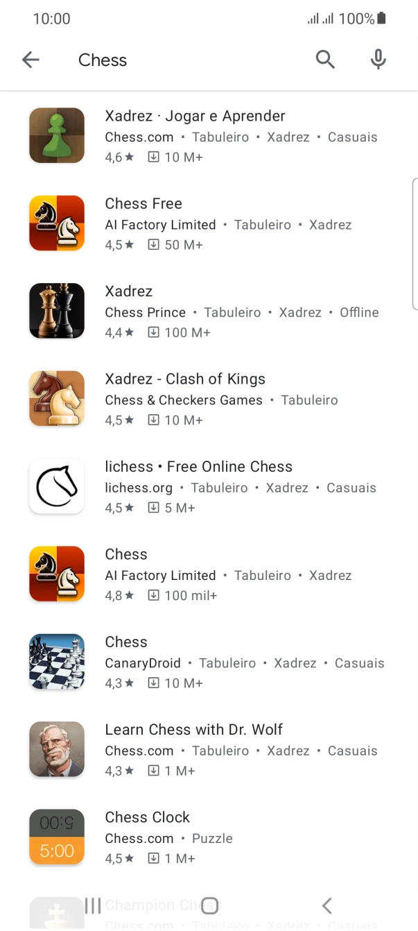 Prima a app pretendida.