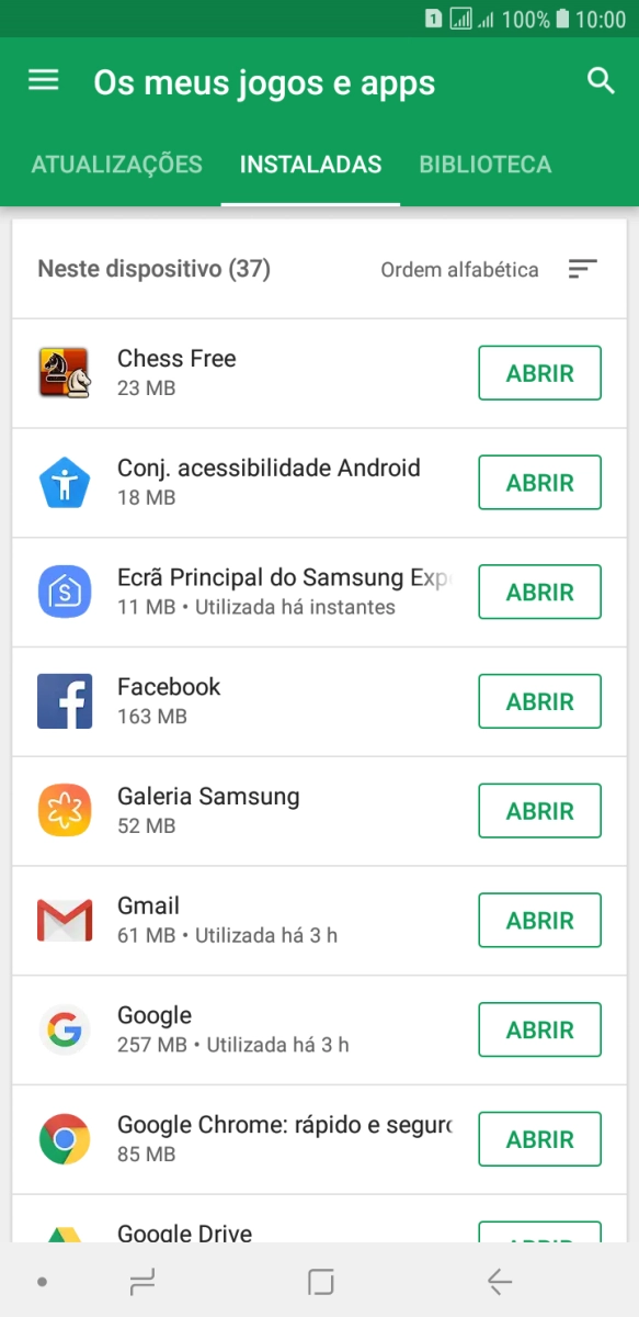 Prima a app pretendida.