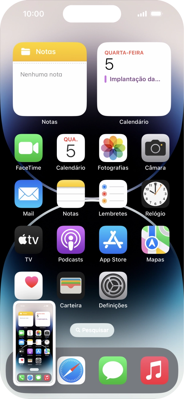 Para modificar a captura de ecrã prima a captura de ecrã e siga as indicações no ecrã para efetuar as modificações pretendidas.