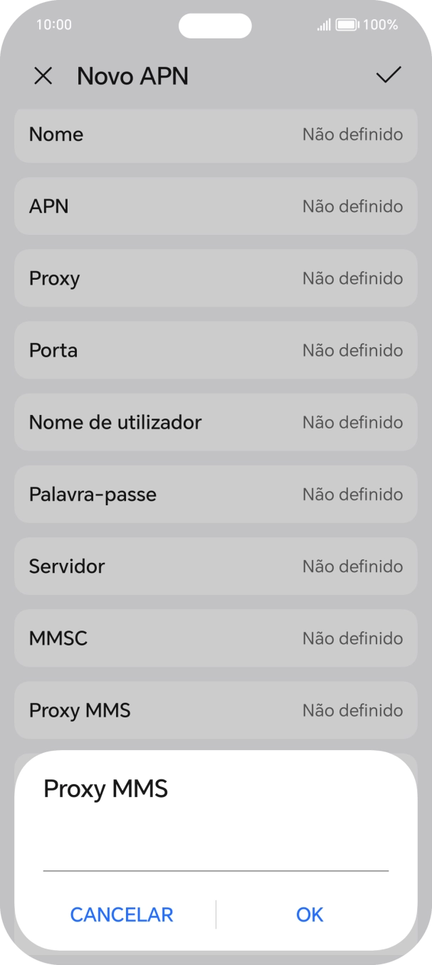 Introduza iproxy.vodafone.pt e prima OK.