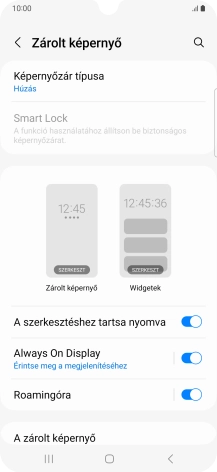 Válaszd a Képernyőzár típusa lehetőséget.