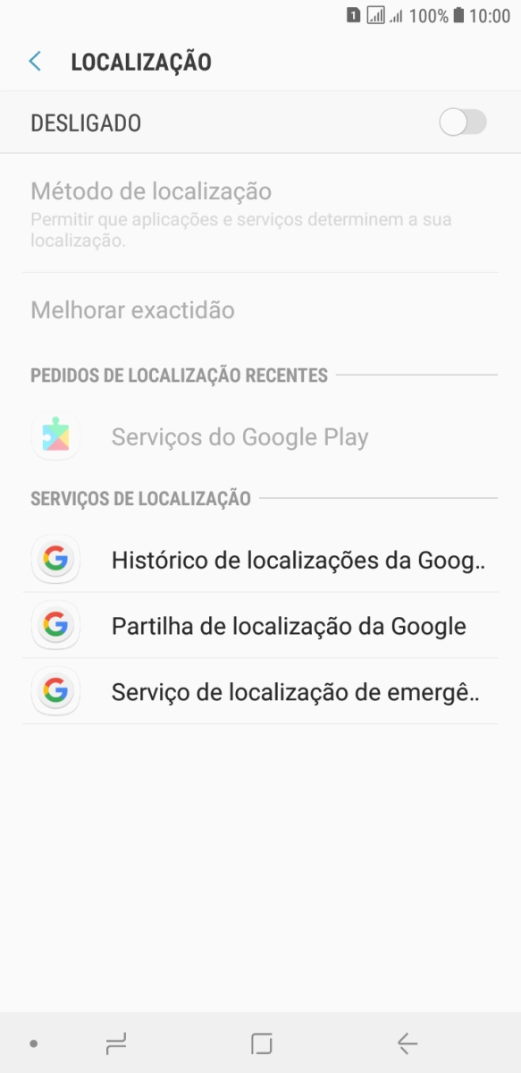 Prima o indicador para ativar ou desativar a função.