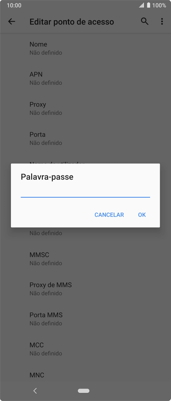Introduza vodafone e prima OK.