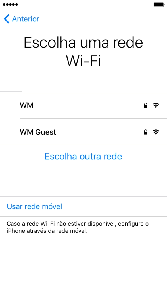 Prima a rede Wi-Fi pretendida.