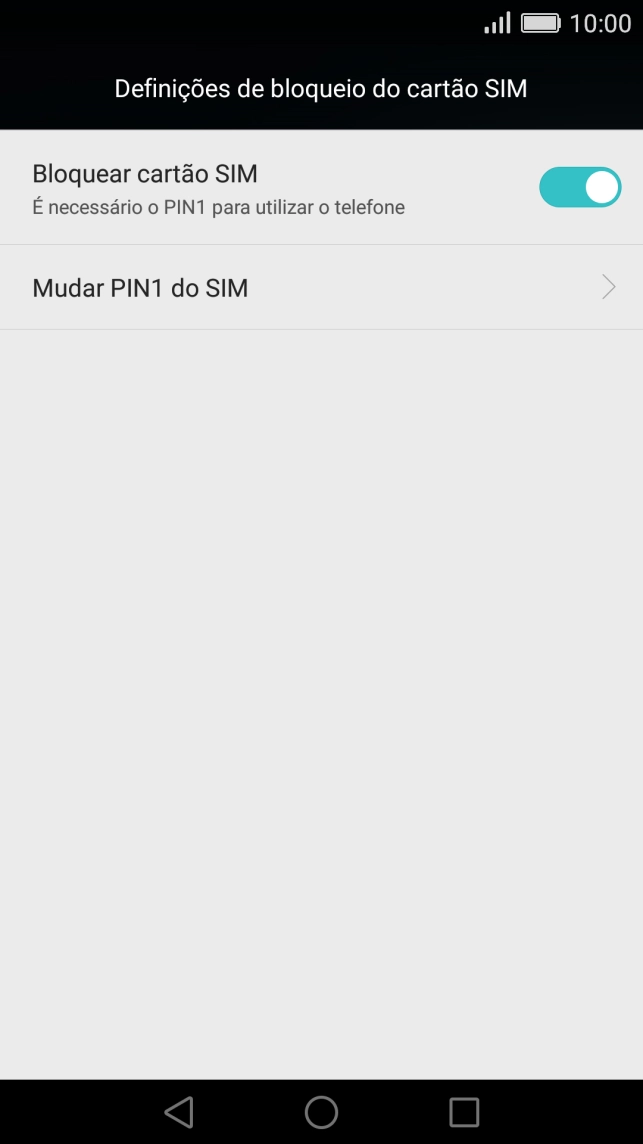 Prima Bloquear cartão SIM para ativar ou desativar a função.