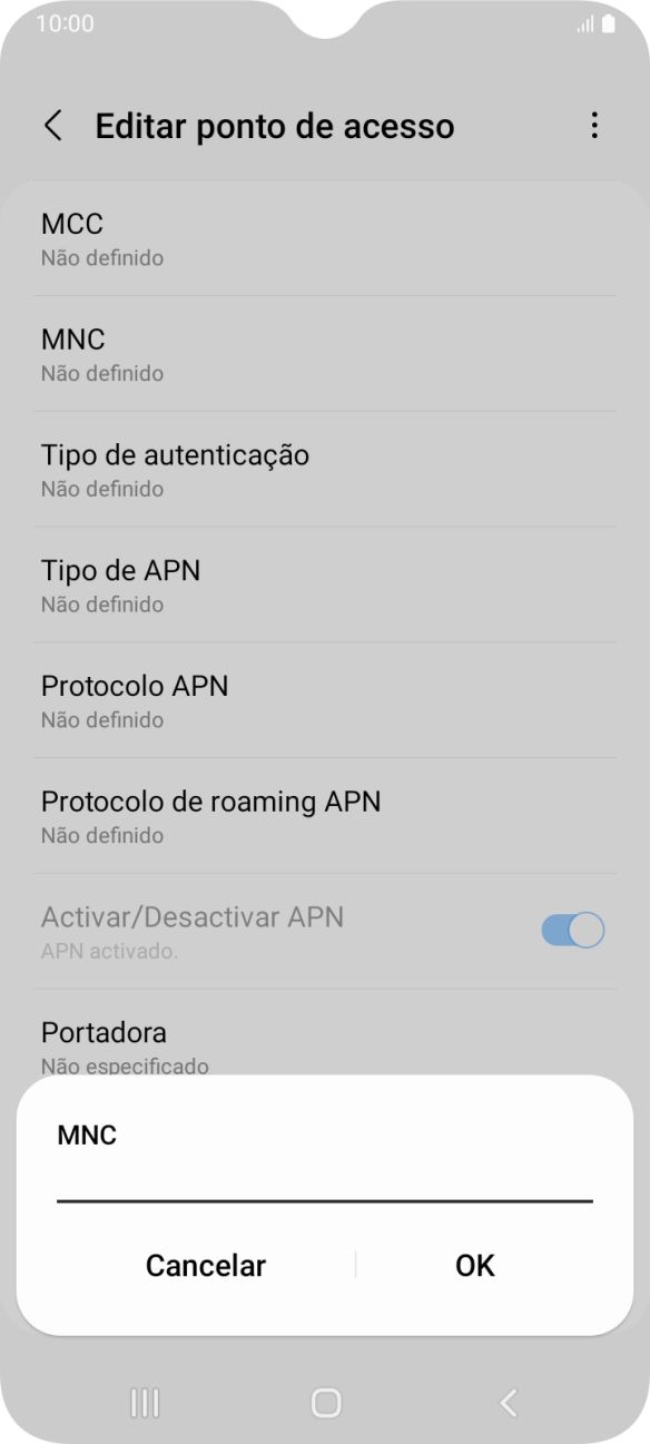 Introduza 01 e prima OK.