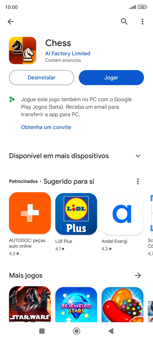 Prima a tecla de início para terminar e voltar ao ecrã inicial.