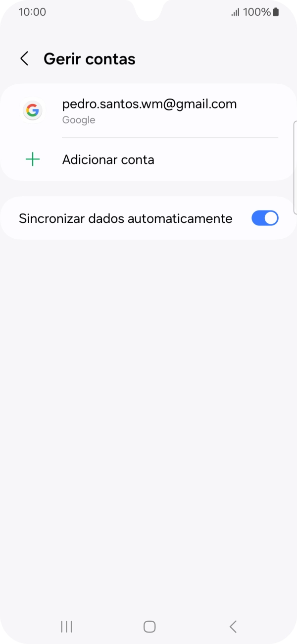 Prima Adicionar conta.