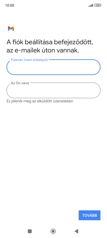 Kattints „Az Ön neve” alatti mezőre, és írd be a kívánt küldőnevet.