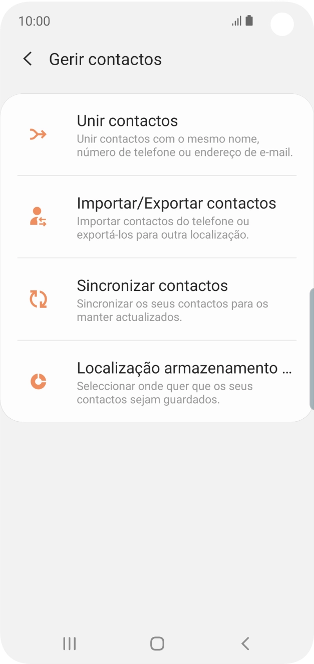 Prima Importar/Exportar contactos.