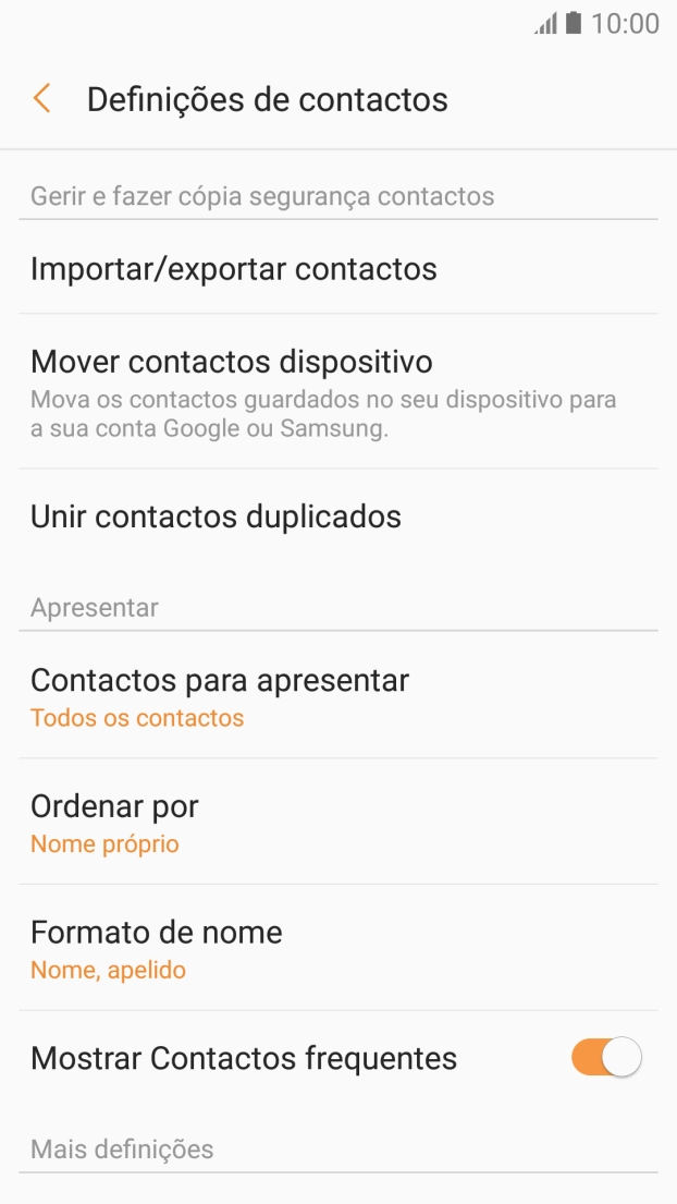 Prima Importar/exportar contactos.