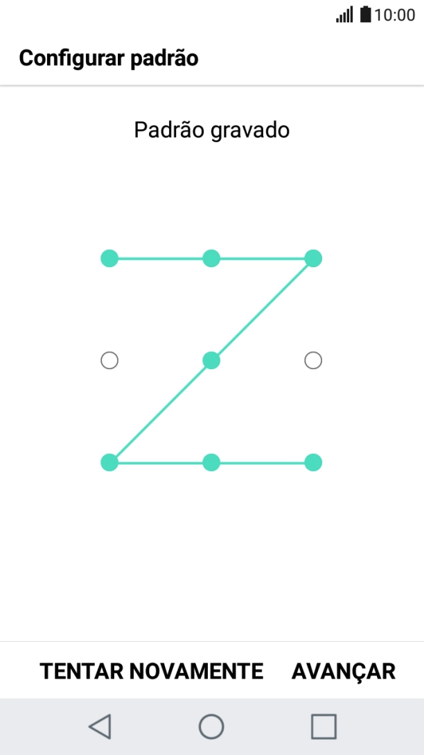 Deslize o dedo no ecrã ligando pelo menos quatro pontos e prima AVANÇAR.