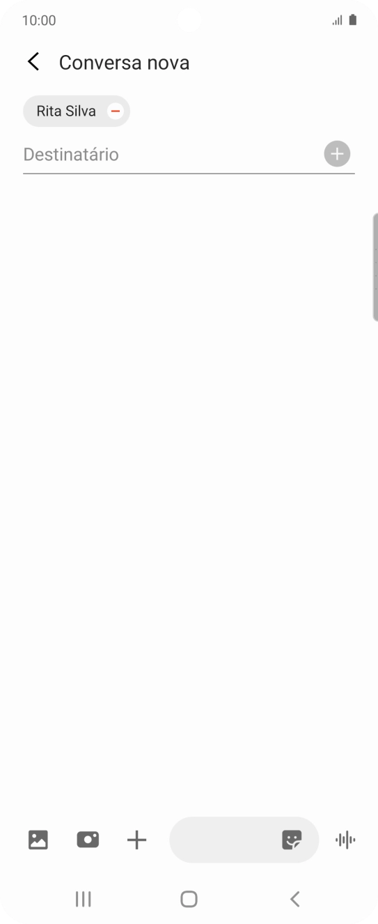 Prima o campo de escrita e escreva o texto da sua mensagem curta.