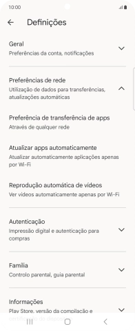 Prima Atualizar apps automaticamente.