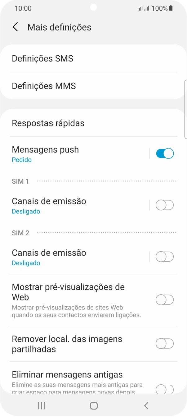 Prima Definições SMS.
