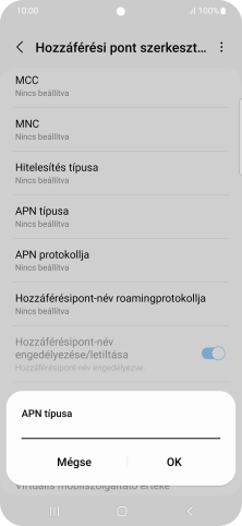 Írd be azt, hogy mms, és válaszd az OK lehetőséget.