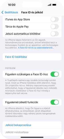 Válaszd a Jelkód bekapcsolása lehetőséget, és írj be kétszer egymás után egy tetszőleges képernyőzárkódot.