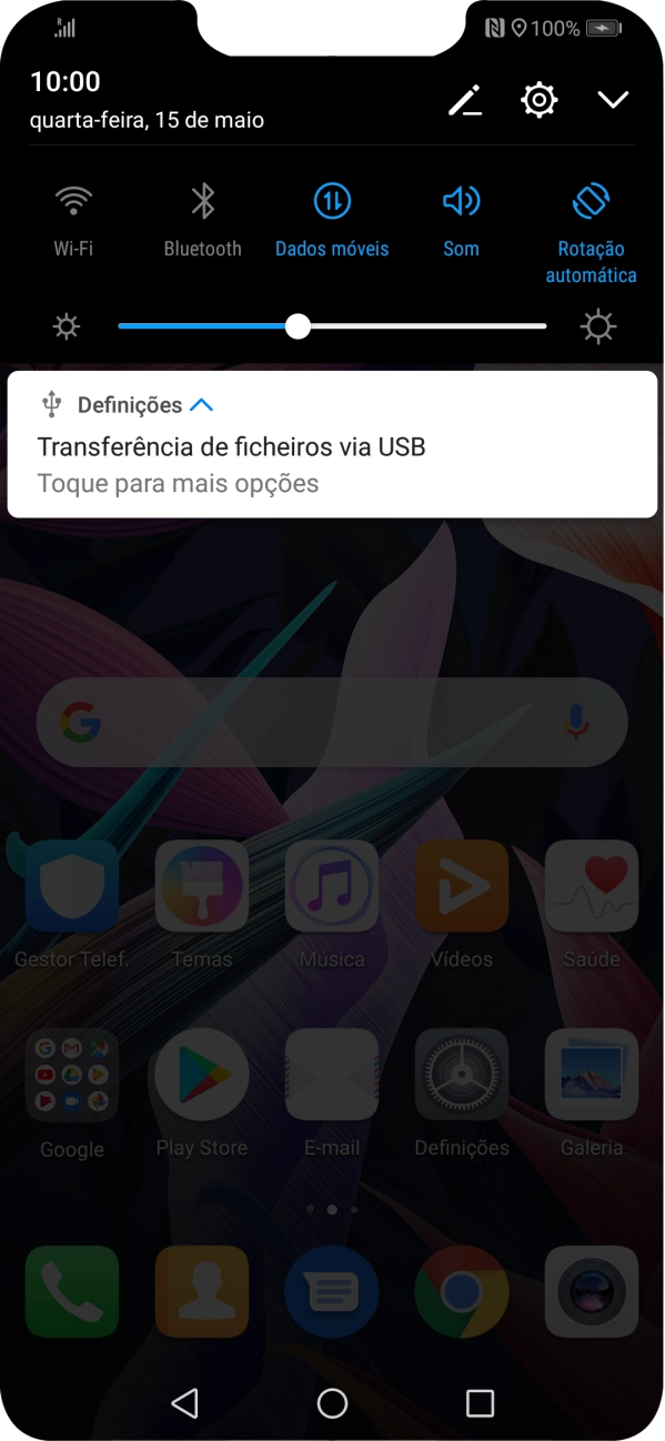 Prima Toque para mais opções.