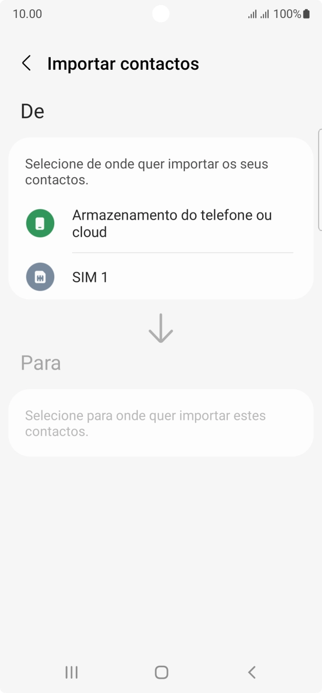 Prima o cartão SIM pretendido.