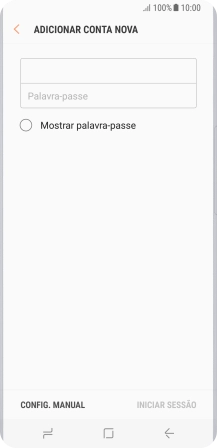 Prima Palavra-passe e introduza a password da sua conta de e-mail na Vodafone.