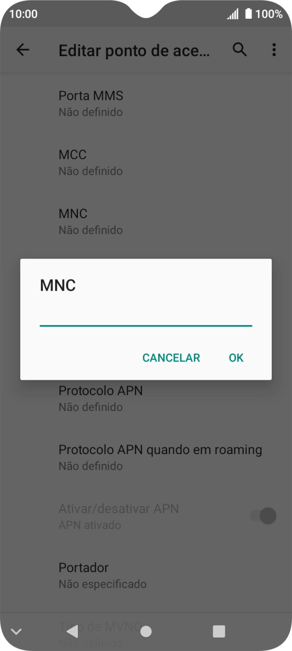 Introduza 01 e prima OK.