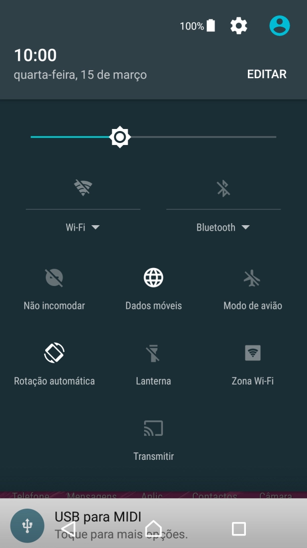 Prima o ícone de definições.