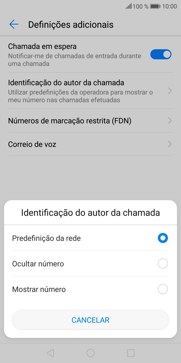 Prima Mostrar número para ativar a visualização do seu número.