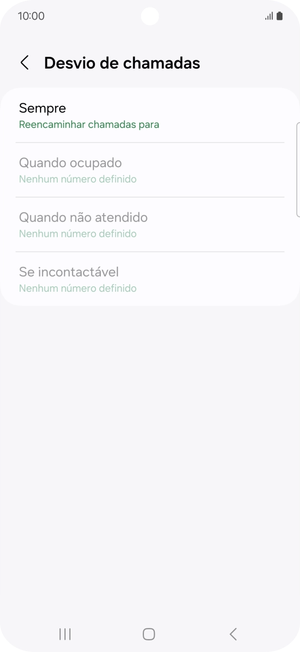 Prima o tipo de desvio pretendido.