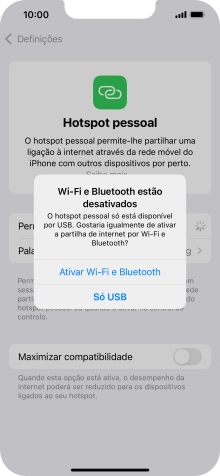 Se o Wi-Fi estiver desativado, prima Ativar Wi-Fi e Bluetooth.