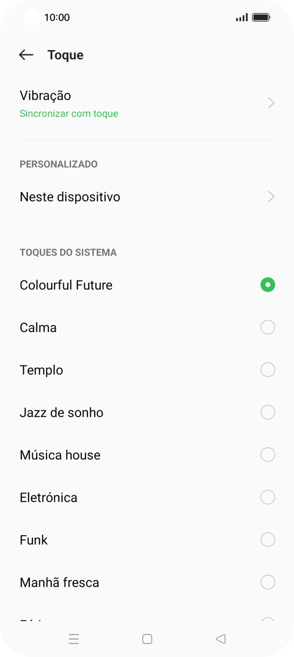 Prima os tons de toque pretendidos para os ouvir.