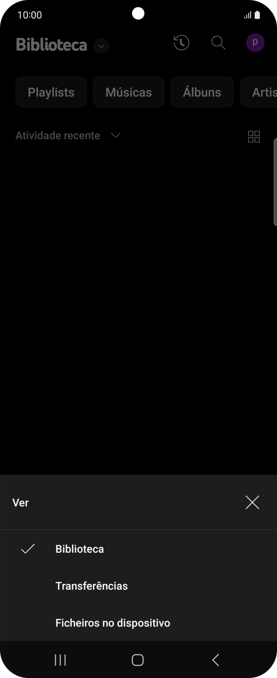 Prima Ficheiros no dispositivo e dirija-se ao ficheiro de música pretendido.