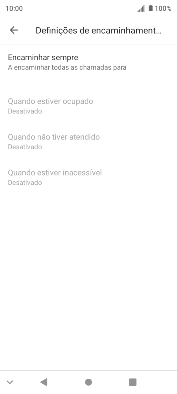 Prima o tipo de desvio pretendido.