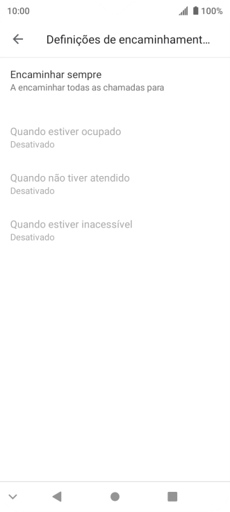 Prima o tipo de desvio pretendido.