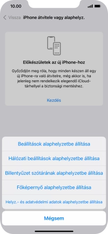 Válaszd a Beállítások alaphelyzetbe állítása lehetőséget.