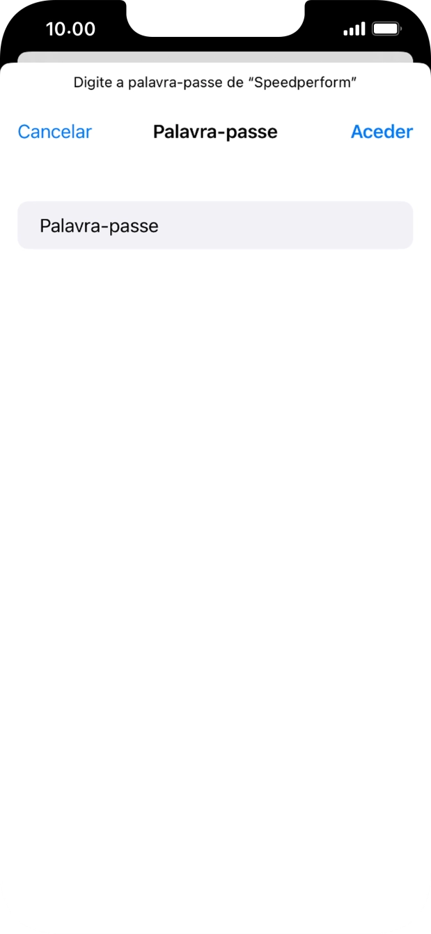 Introduza a password da rede Wi-Fi e prima Aceder.