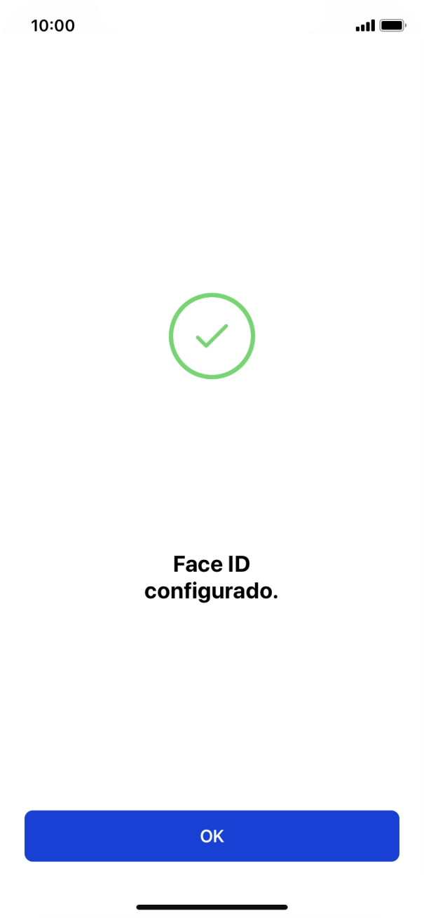 Prima OK. Se ainda não tiver escolhido um código de bloqueio do telefone, introduza um código à escolha duas vezes de seguida.
