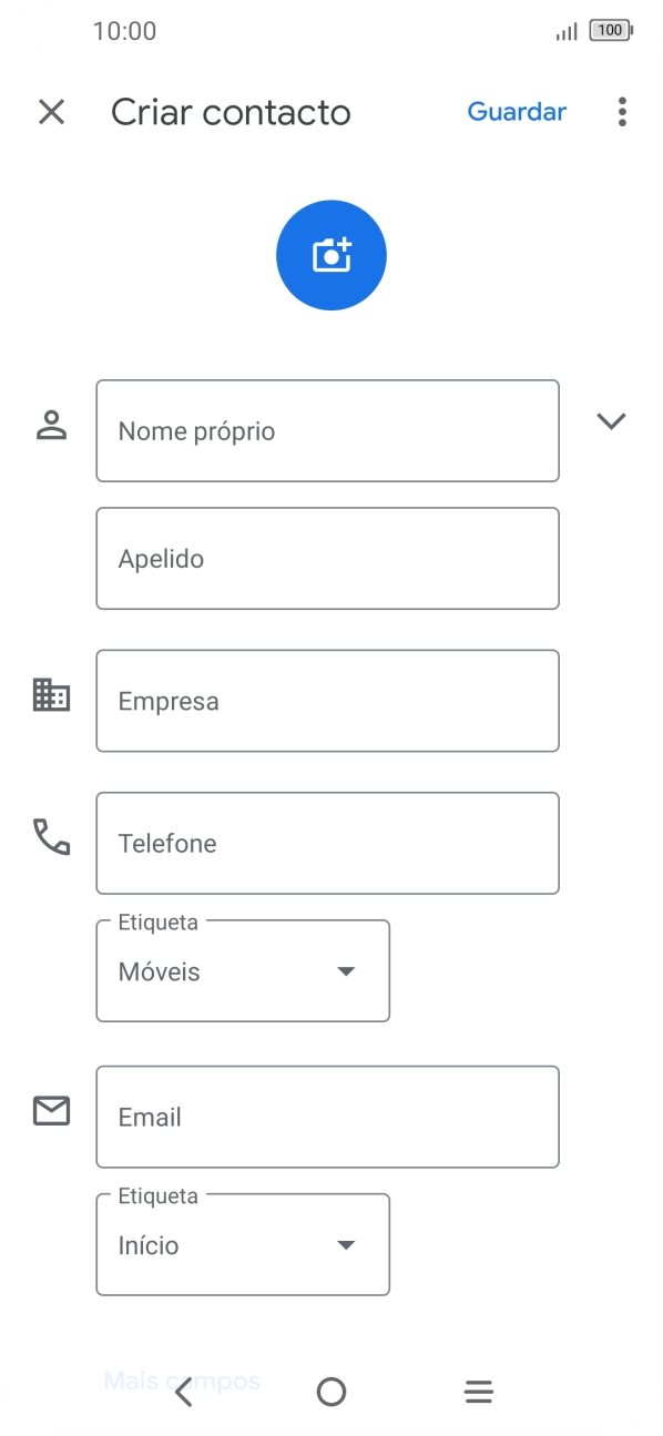 Prima Nome próprio e introduza o nome próprio.