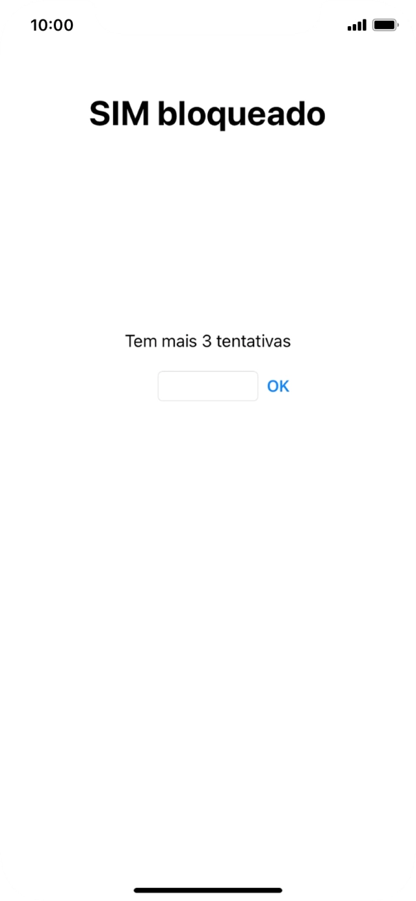Se o cartão SIM estiver bloqueado, deve introduzir o código PIN e premir OK.