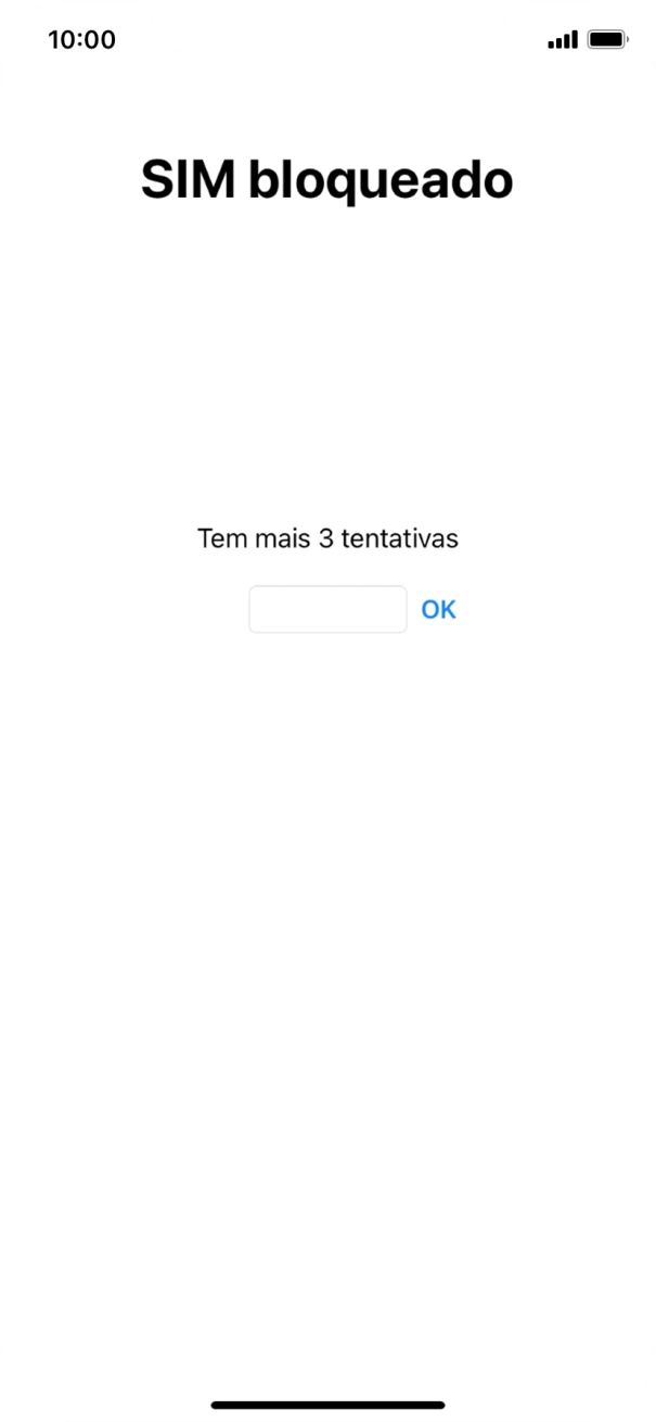 Se o cartão SIM estiver bloqueado, deve introduzir o código PIN e premir OK.
