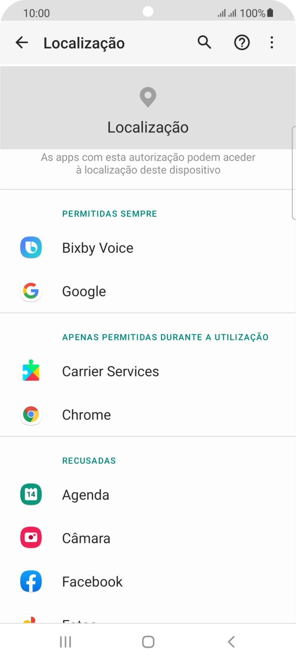 Prima a app pretendida.