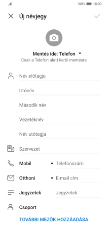 Kattints az Utónév mezőre, és írd be a kívánt utónevet.