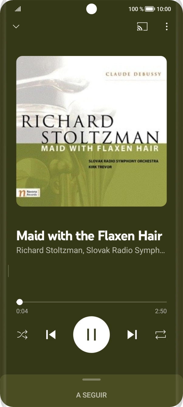 Prima a seta para a direita para ir para o ficheiro de música seguinte.