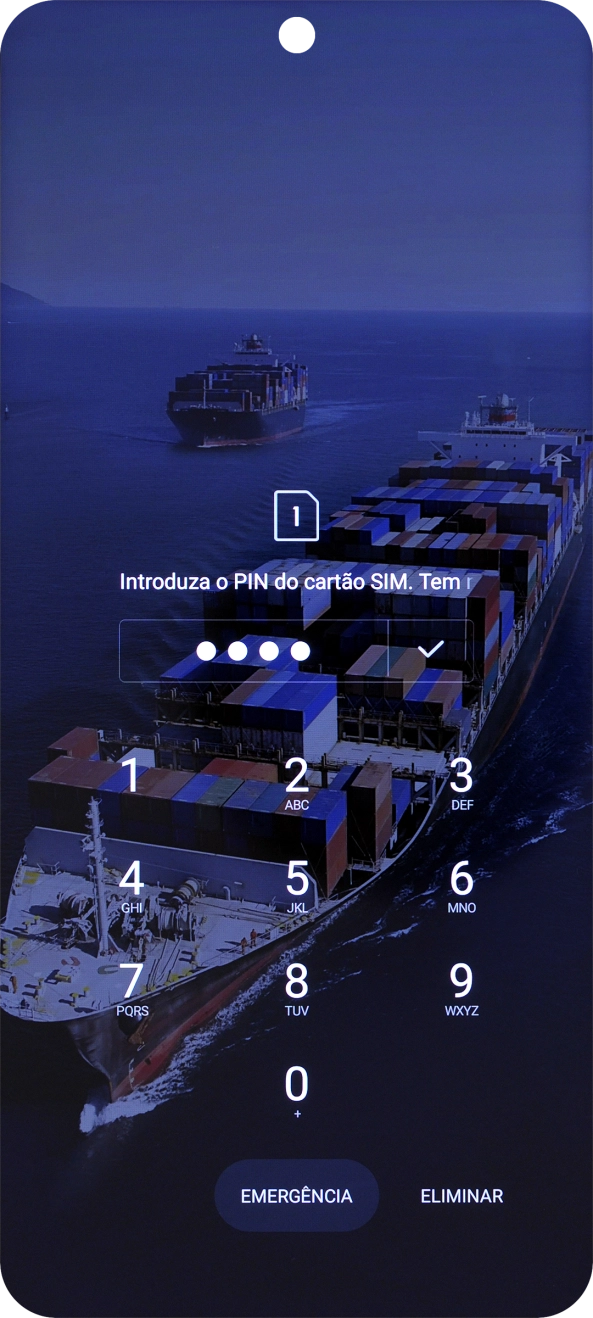 Se necessário, introduza o código PIN e prima o ícone para aceitar.