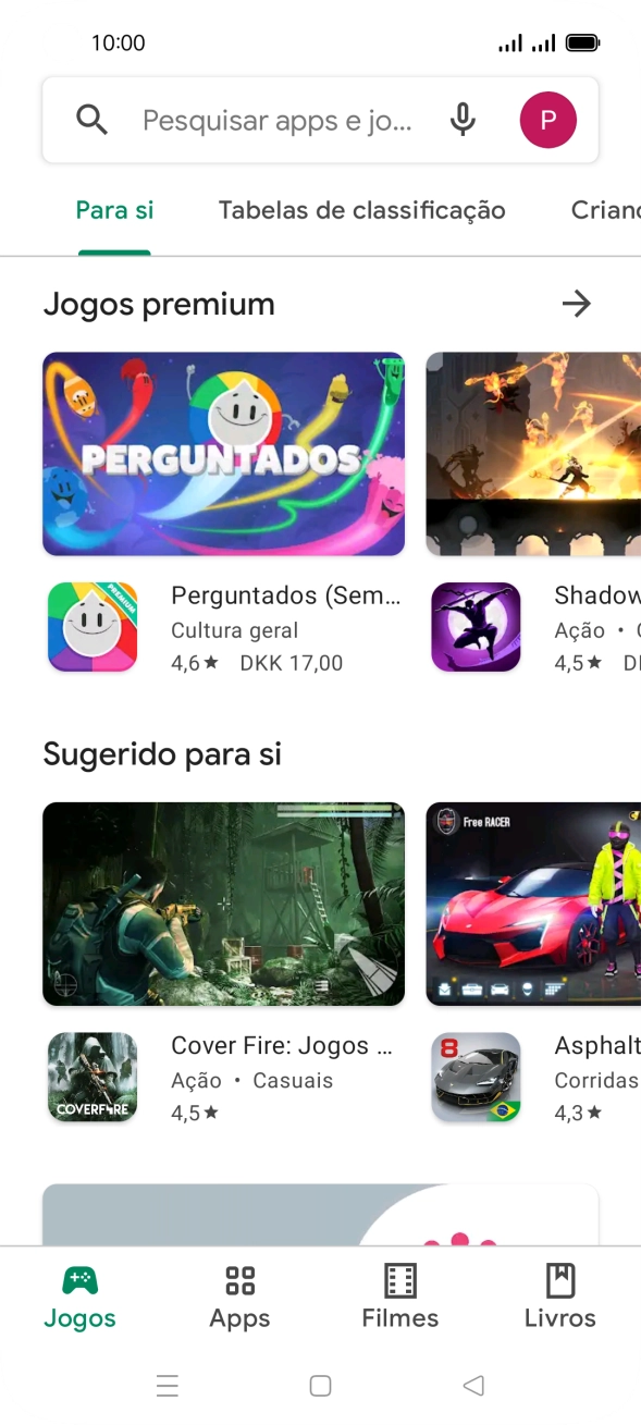 Prima o ícone de perfil.