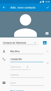 Prima o ícone para guardar.