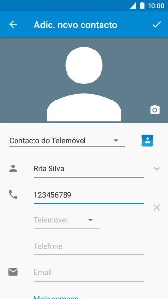 Prima o ícone para guardar.
