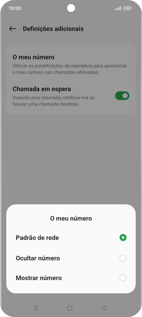 Prima Mostrar número para ativar a visualização do seu número.