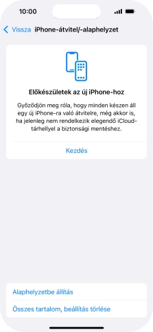 Válaszd az Alaphelyzetbe állítás lehetőséget.