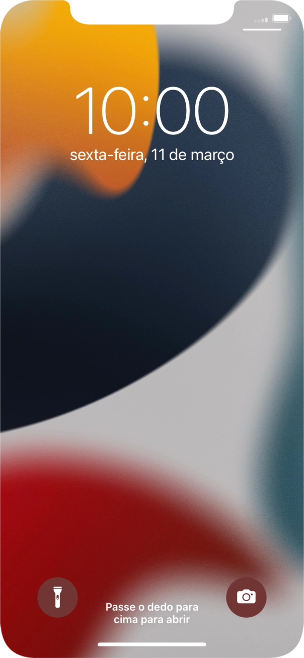 Deslize o dedo para cima a partir da base do ecrã.